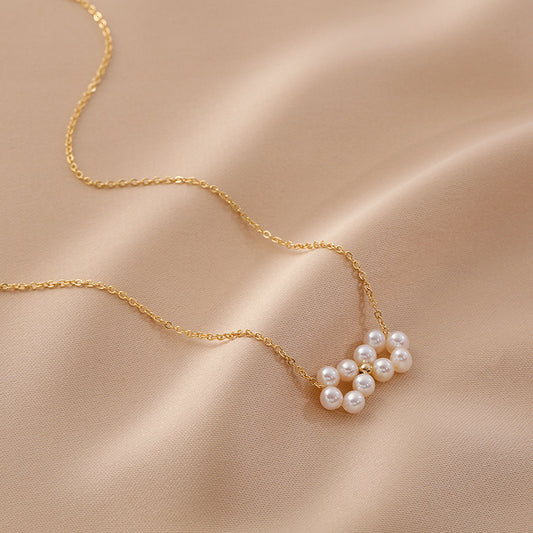 Freshwater Pearl Flower Necklace Charm