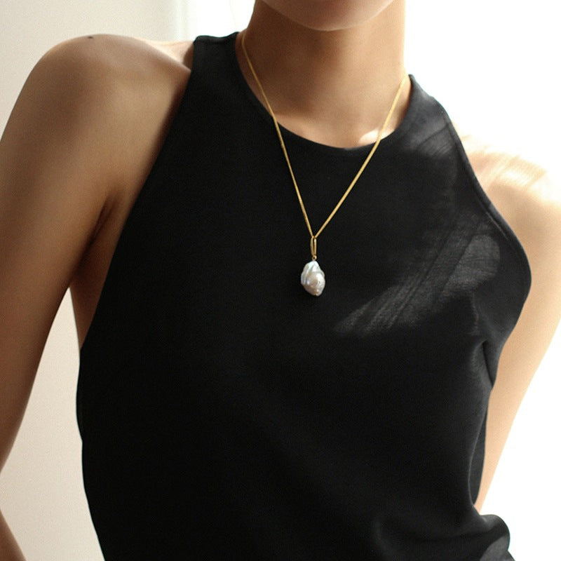 Freshwater Baroque Pearl Pendant Necklace ｜70cm or 50 cm Length