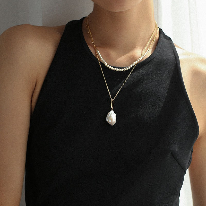 Freshwater Baroque Pearl Pendant Necklace ｜70cm or 50 cm Length