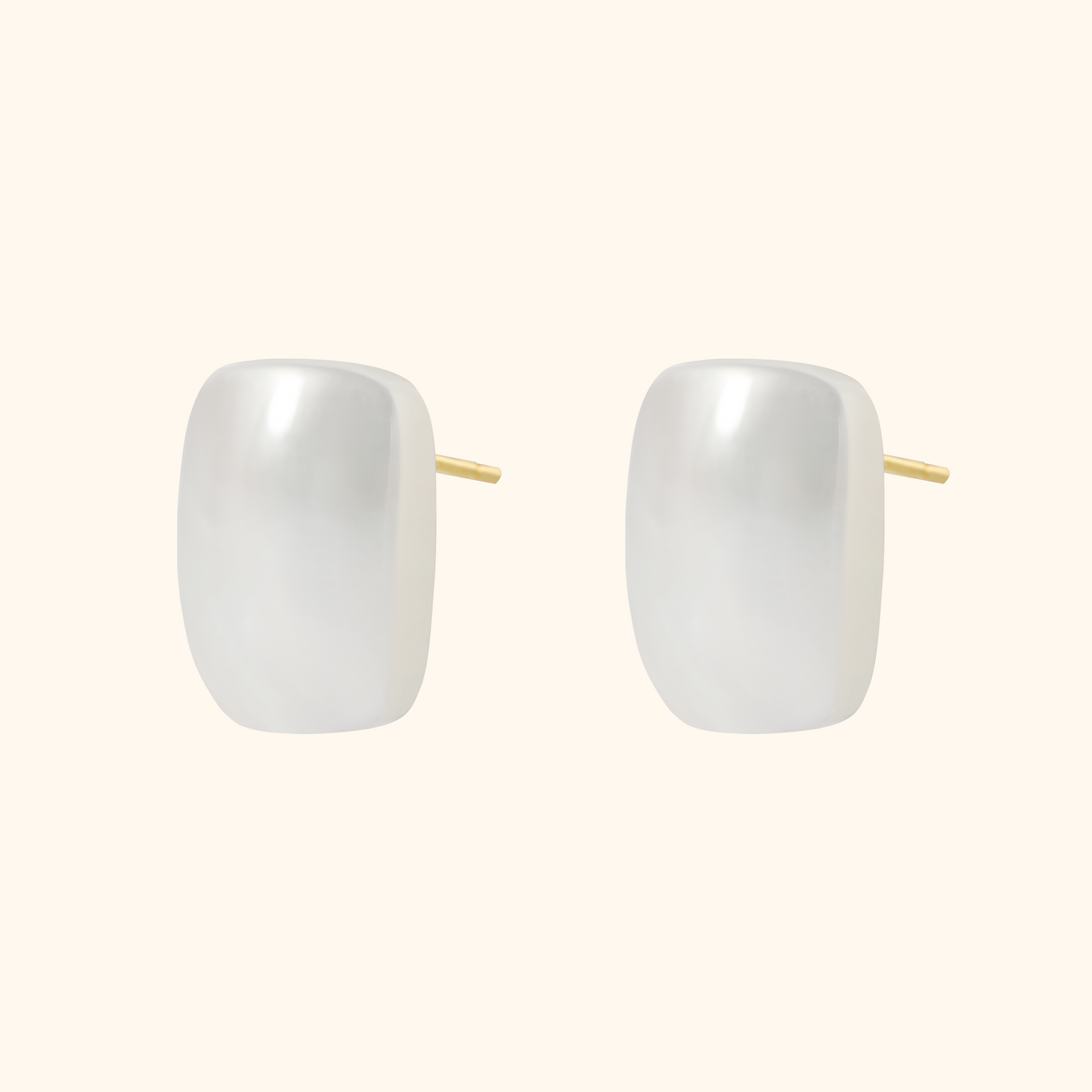 Minimalist Geometric Shape Freshwater Mabe Pearl Studs Earrings