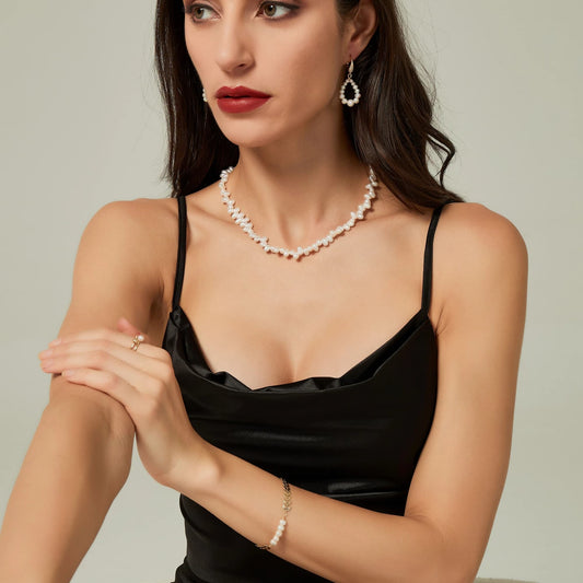 Freshwater Pearl Jewelry Set - Necklace, Bracelet, and Earrings