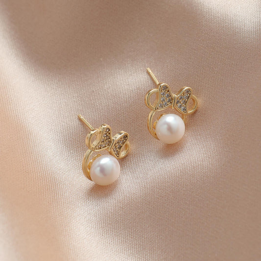 Bowknot Freshwater Pearl Earrings