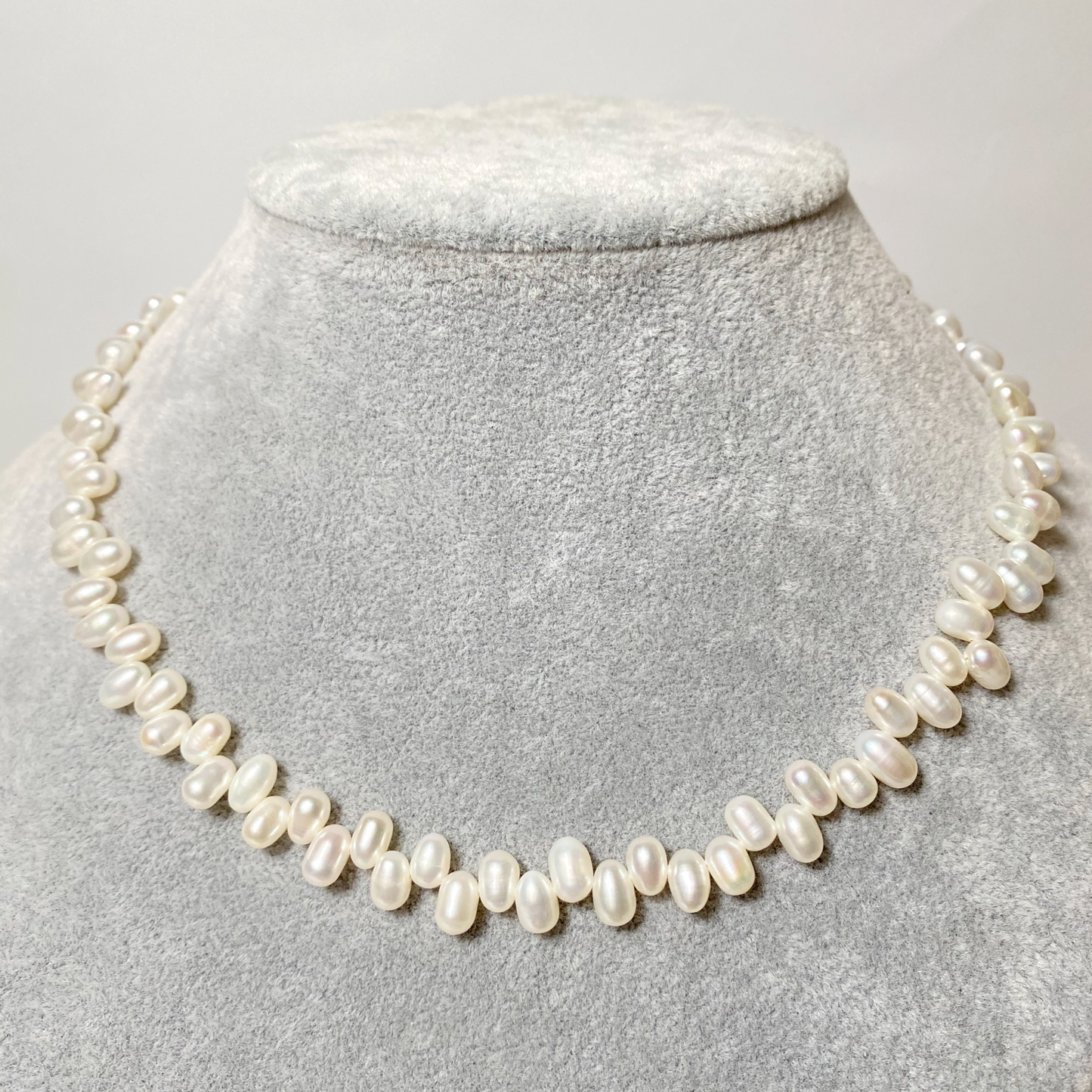 Vintage Rice Shape Baroque Pearl Choker Necklace