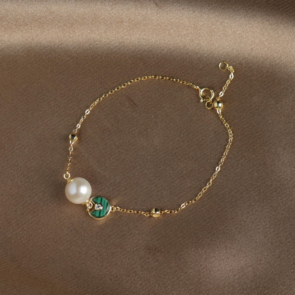 Products Green Malachite Pearl Bracelet