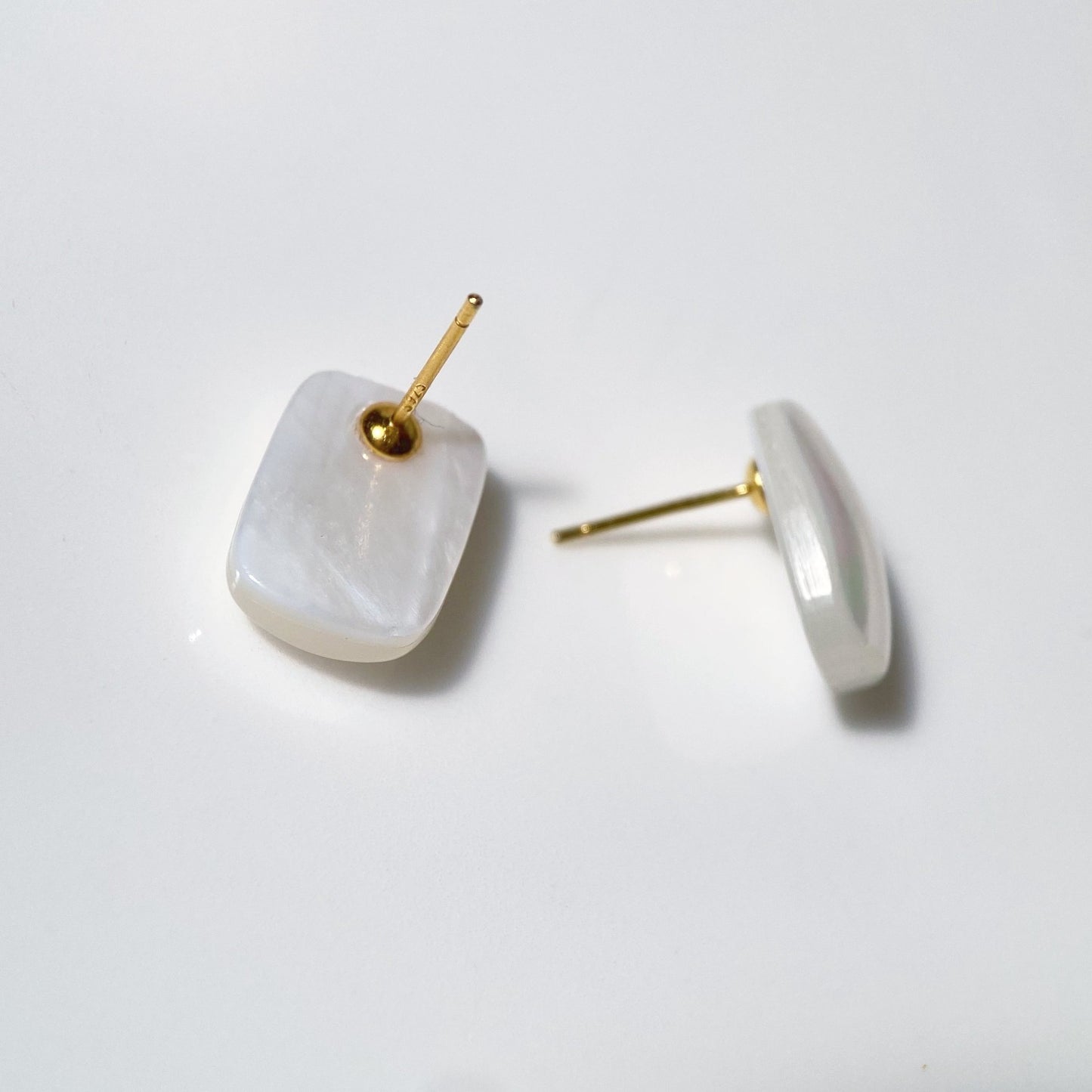 Simple Square Studs Mabe Pearl Earrings