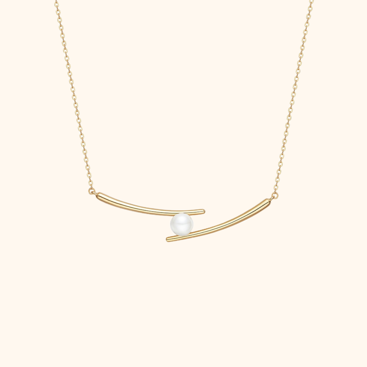 Chopsticks Pearl Pendant Necklace