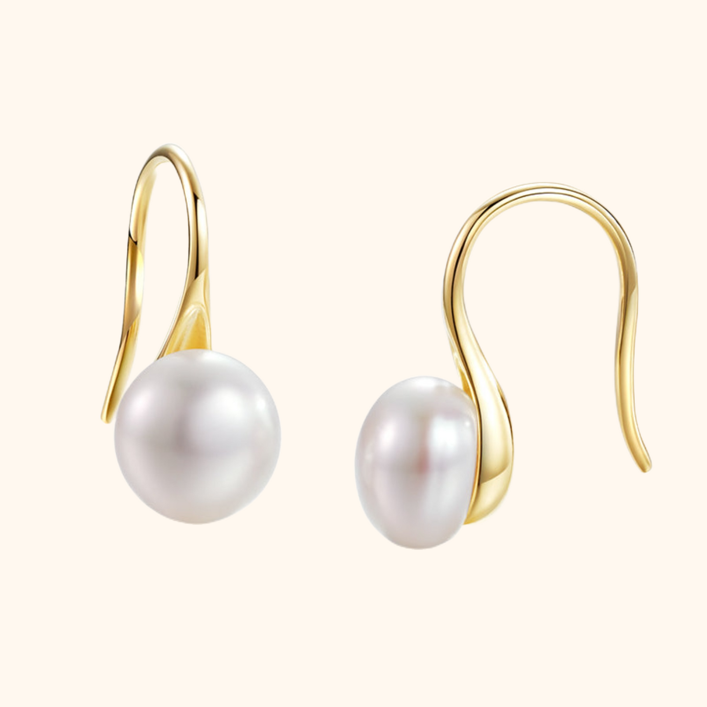 18K Gold Freshwater Pearl Dangle Fine Jewelry Earrings