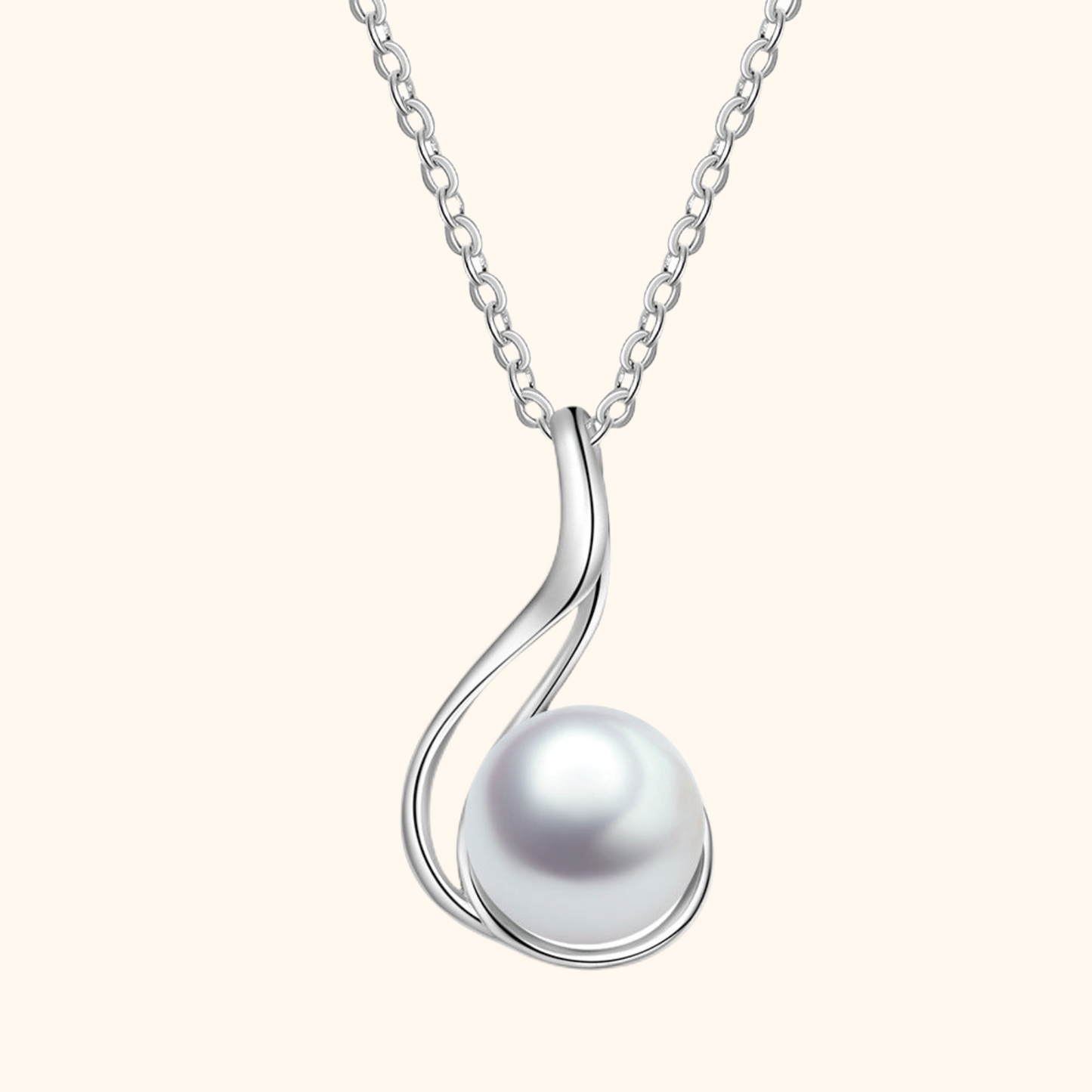10mm Freshwater Pearl Pendant Necklace - S925 Silver