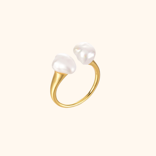 Freshwater Baroque Pearl Ring, Simple  Charming Style Jewelry